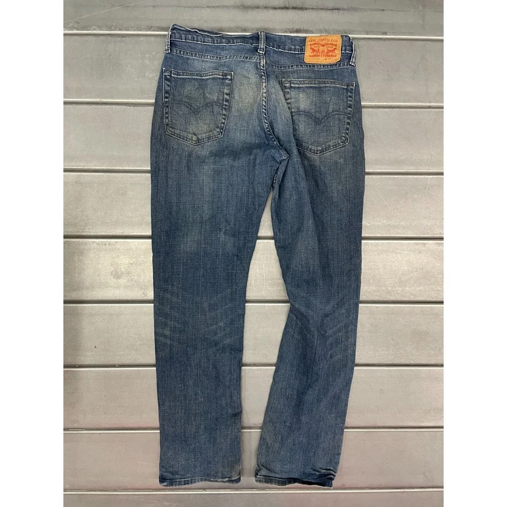 Levis 514 Slim Straight Jeans‎ Mens 31x32 Blue Medium Wash Denim Faded